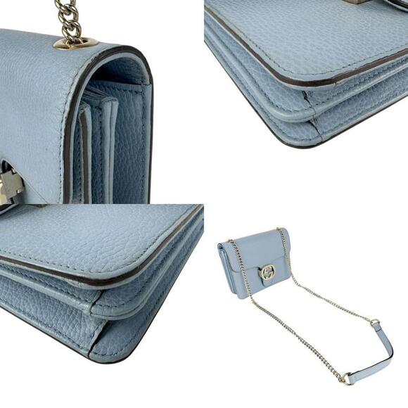 GUCCI Authentic Blue Leather Shoulder Bag - Picture 4 of 5